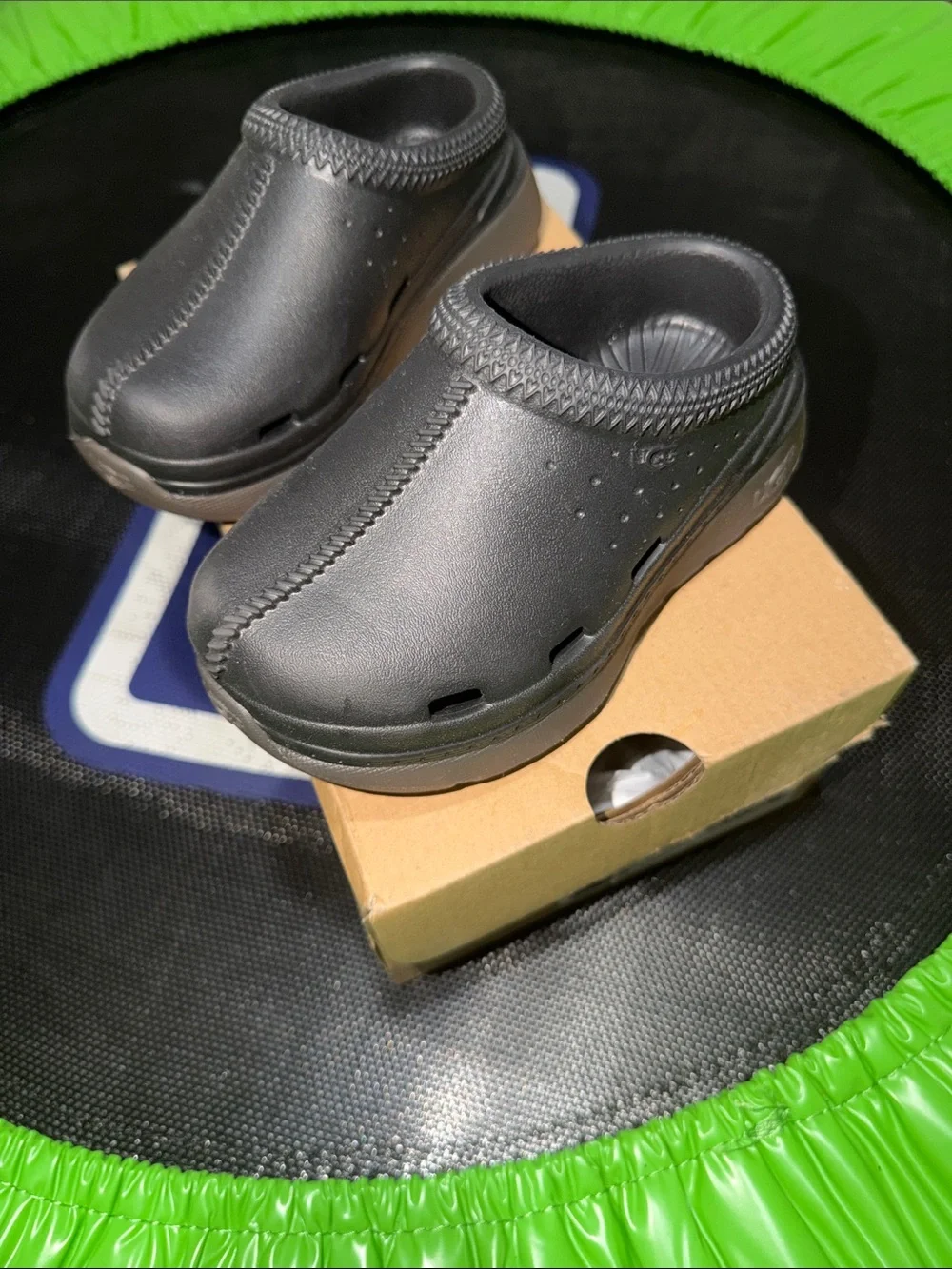 UGG Kids Black Slip-On Clogs